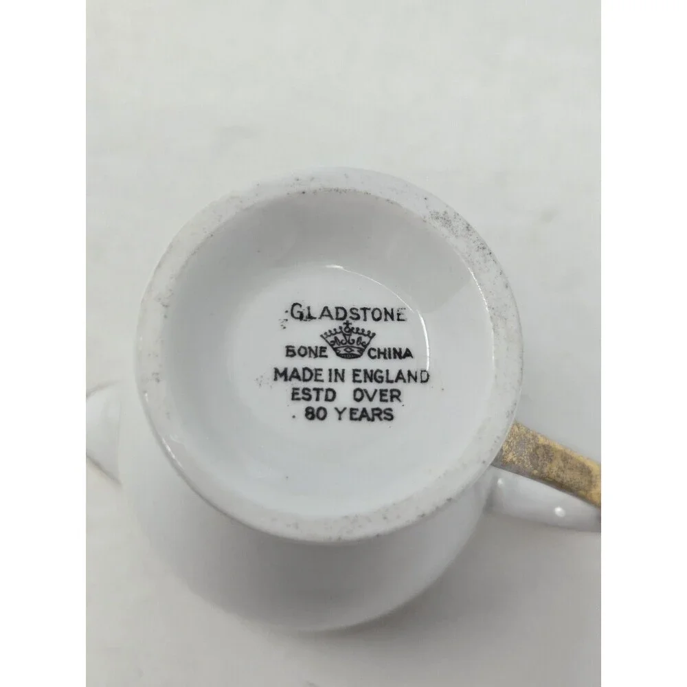 VINTAGE GLADSTONE CREAMER SUGAR BOWL BONE CHINA YUKON CANADA COLLECTIBLE FLOWER